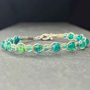 Braided Hemp Bracelet | Glass Beads | Handmade